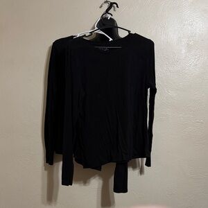 Set of 2 Time and Tru Elegant Black Long Sleeve Tee